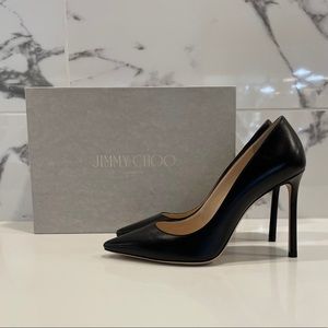 NEW Jimmy Choo Romy 100 Black Leather Pump
